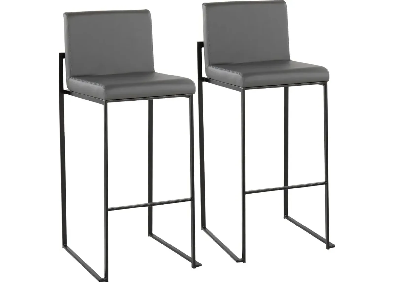 Fuji Black and Gray Bar Stool, Set of 2