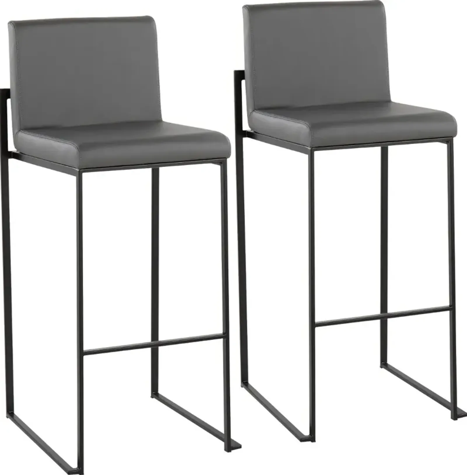 Fuji Black and Gray Bar Stool, Set of 2