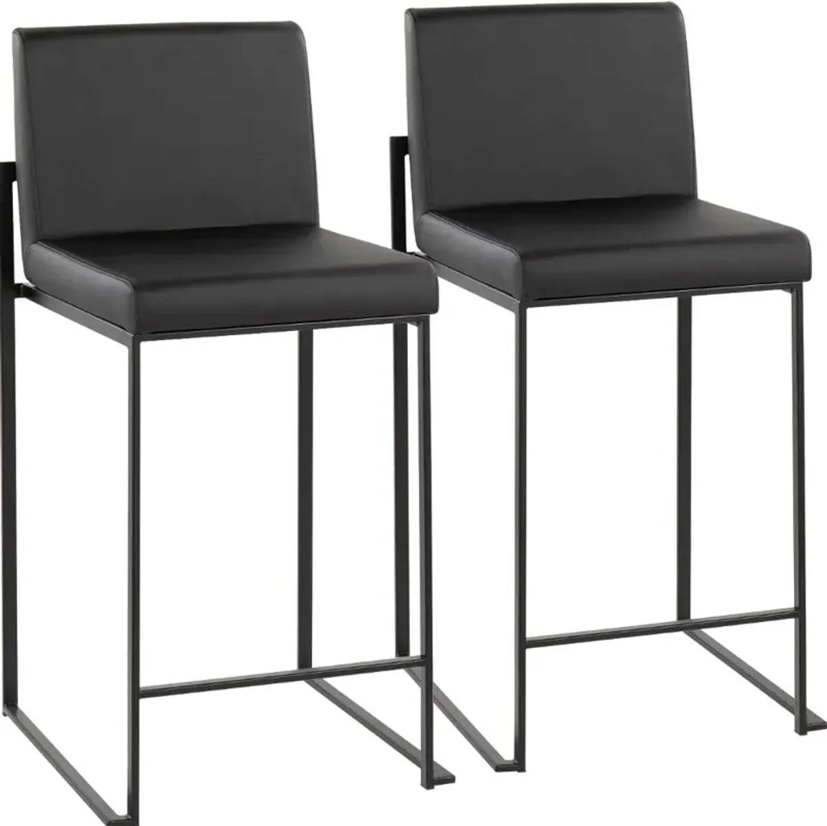 Fuji Black Counter Height Stool, Set of 2