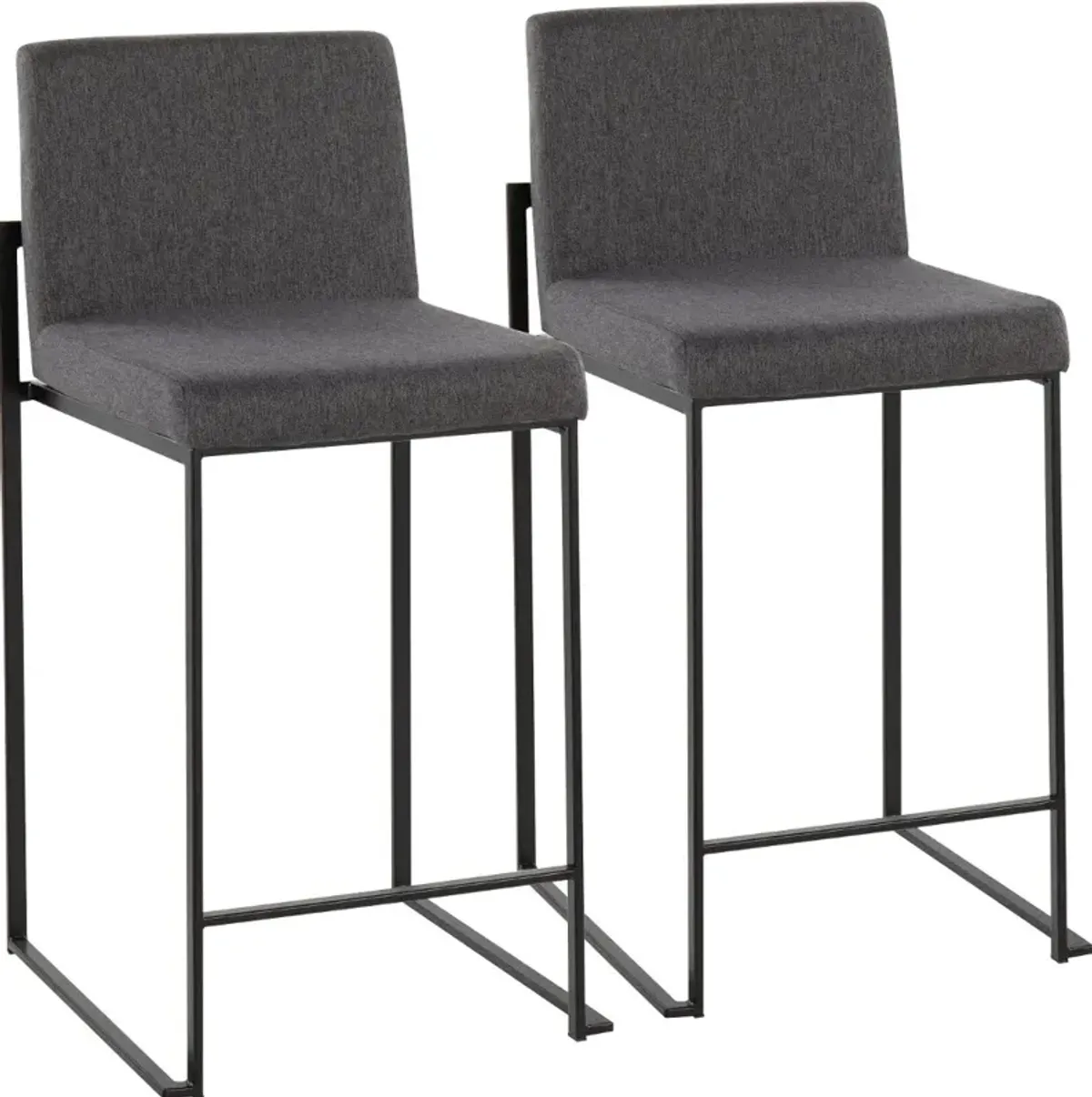 Fuji Black and Charcoal Counter Height Stool, Set of 2