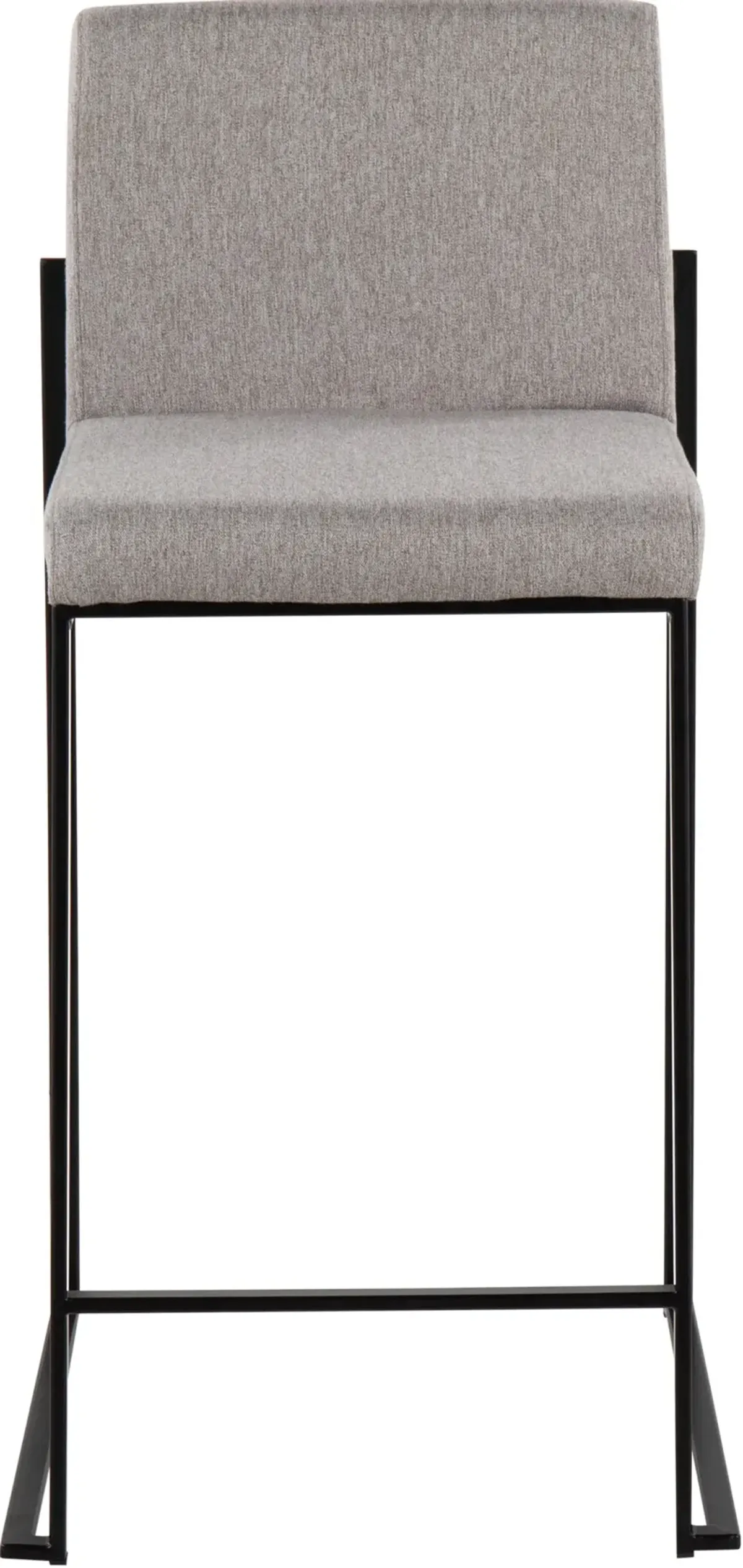 Fuji Black and Light Gray Counter Height Stool, Set of 2