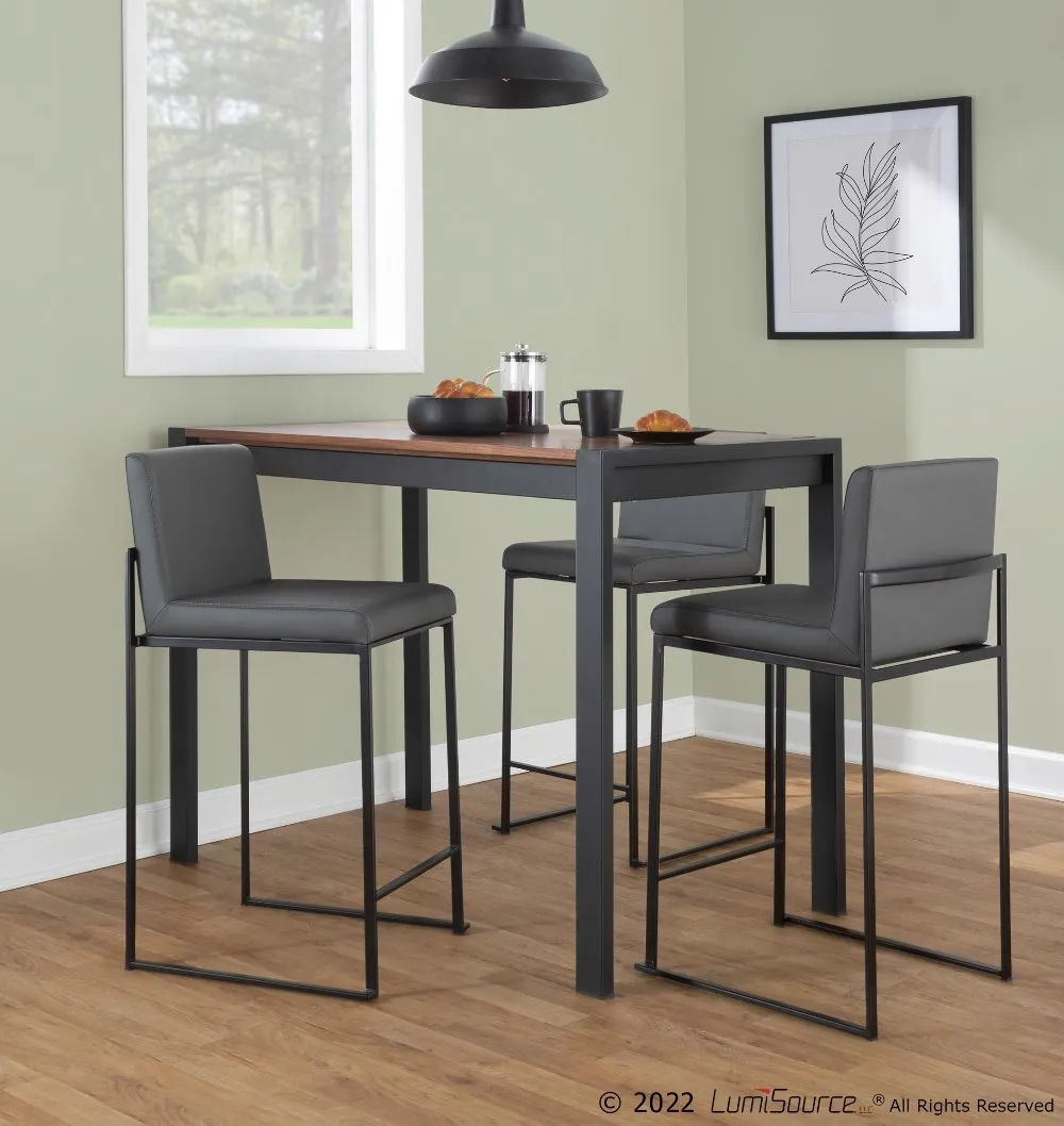 Fuji Black and Gray Counter Height Stool, Set of 2