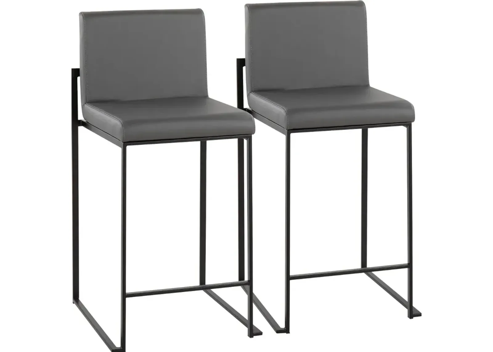 Fuji Black and Gray Counter Height Stool, Set of 2