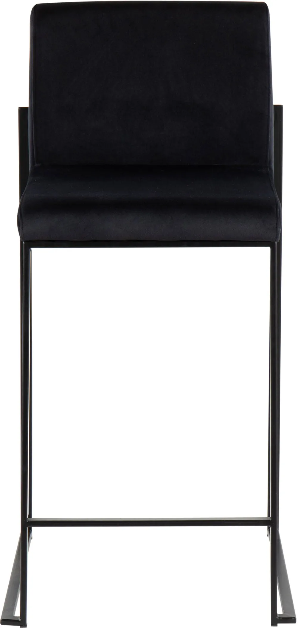 Fuji Black Velvet Counter Height Stool, Set of 2