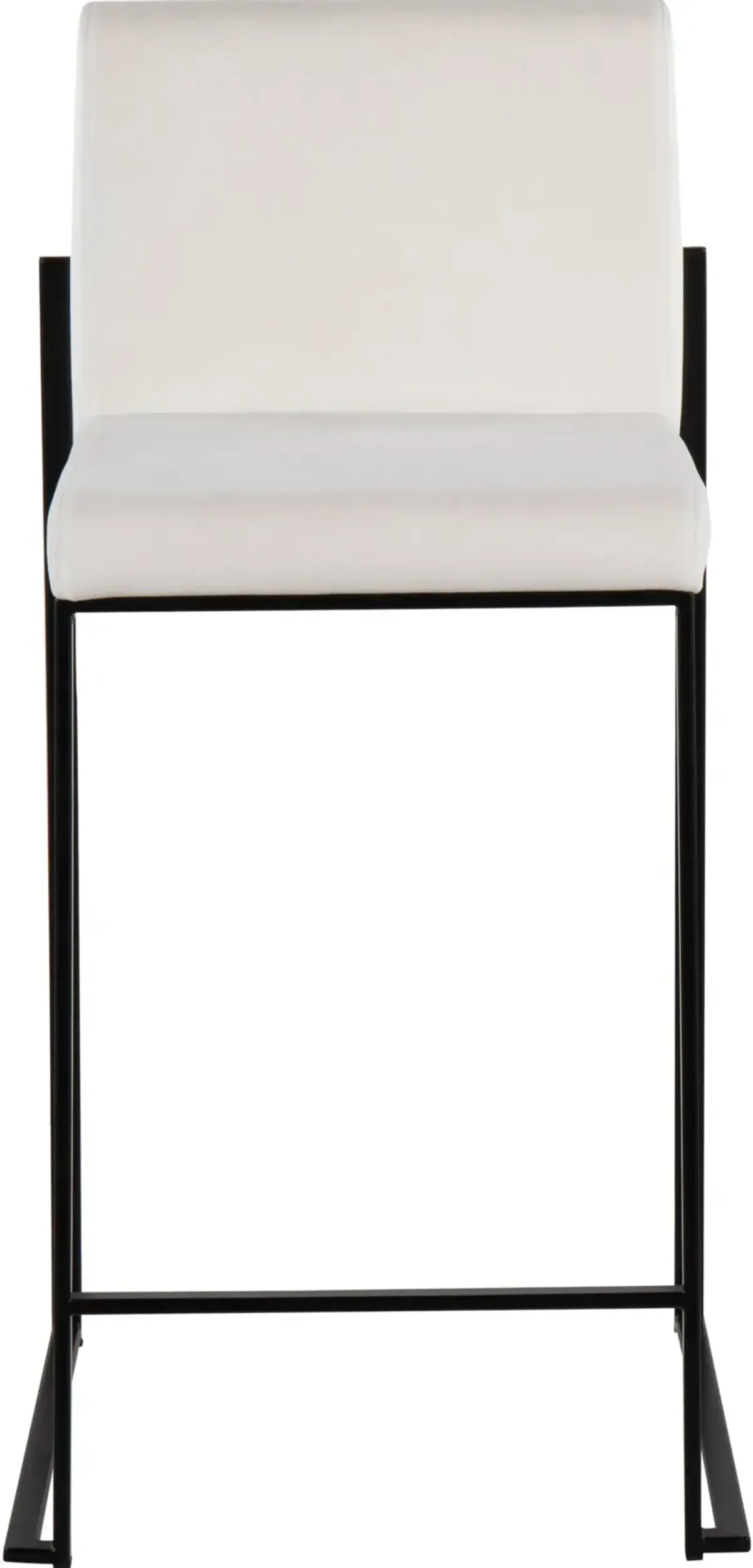 Fuji Black and White Velvet Height Stool, Set of 2