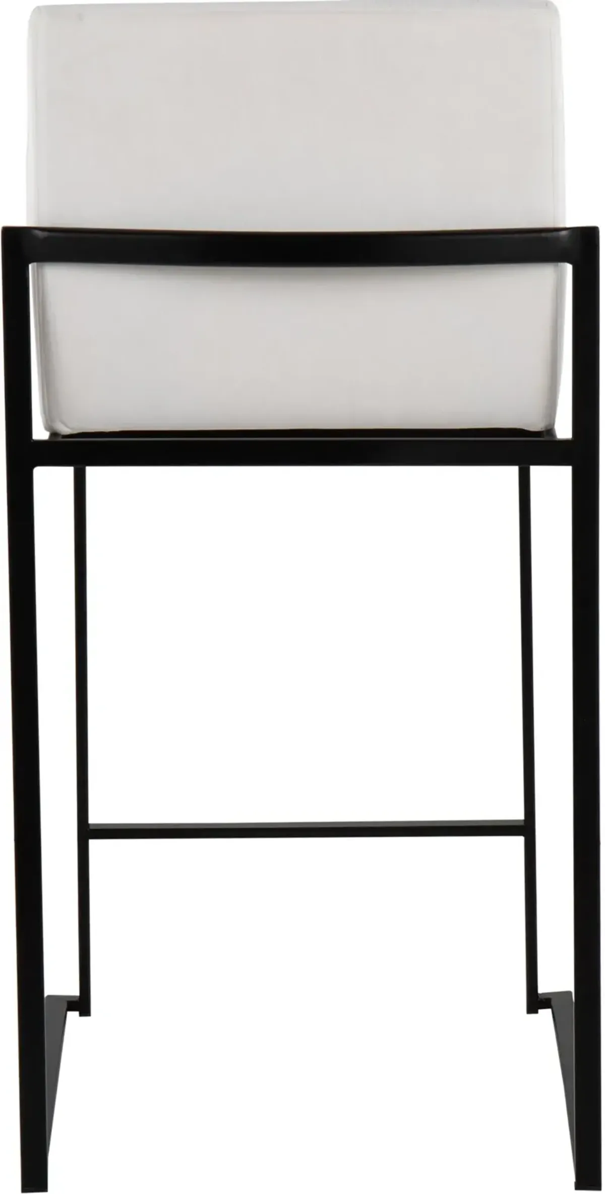 Fuji Black and White Velvet Height Stool, Set of 2