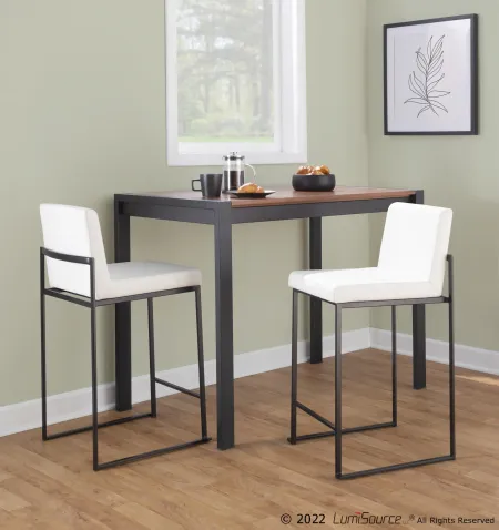 Fuji Black and White Counter Height Stool, Set of 2