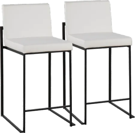 Fuji Black and White Counter Height Stool, Set of 2