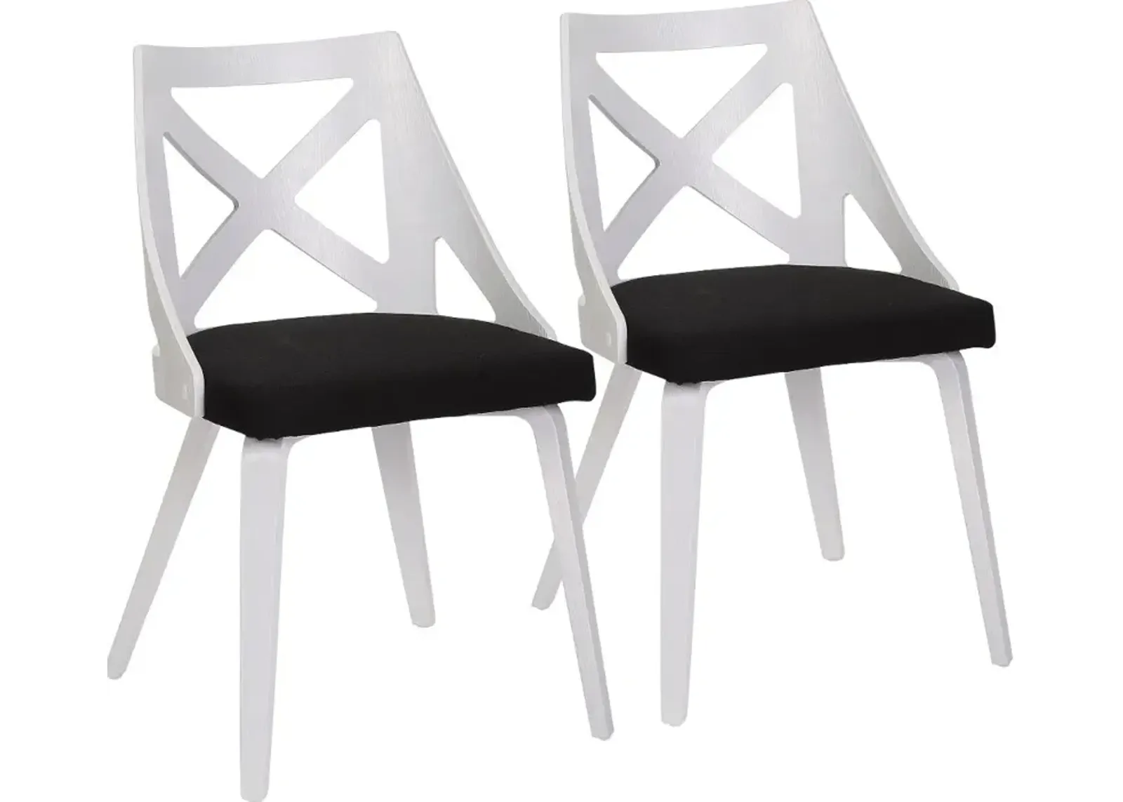 Charlotte White & Charcoal Dining Chairs, Set of 2