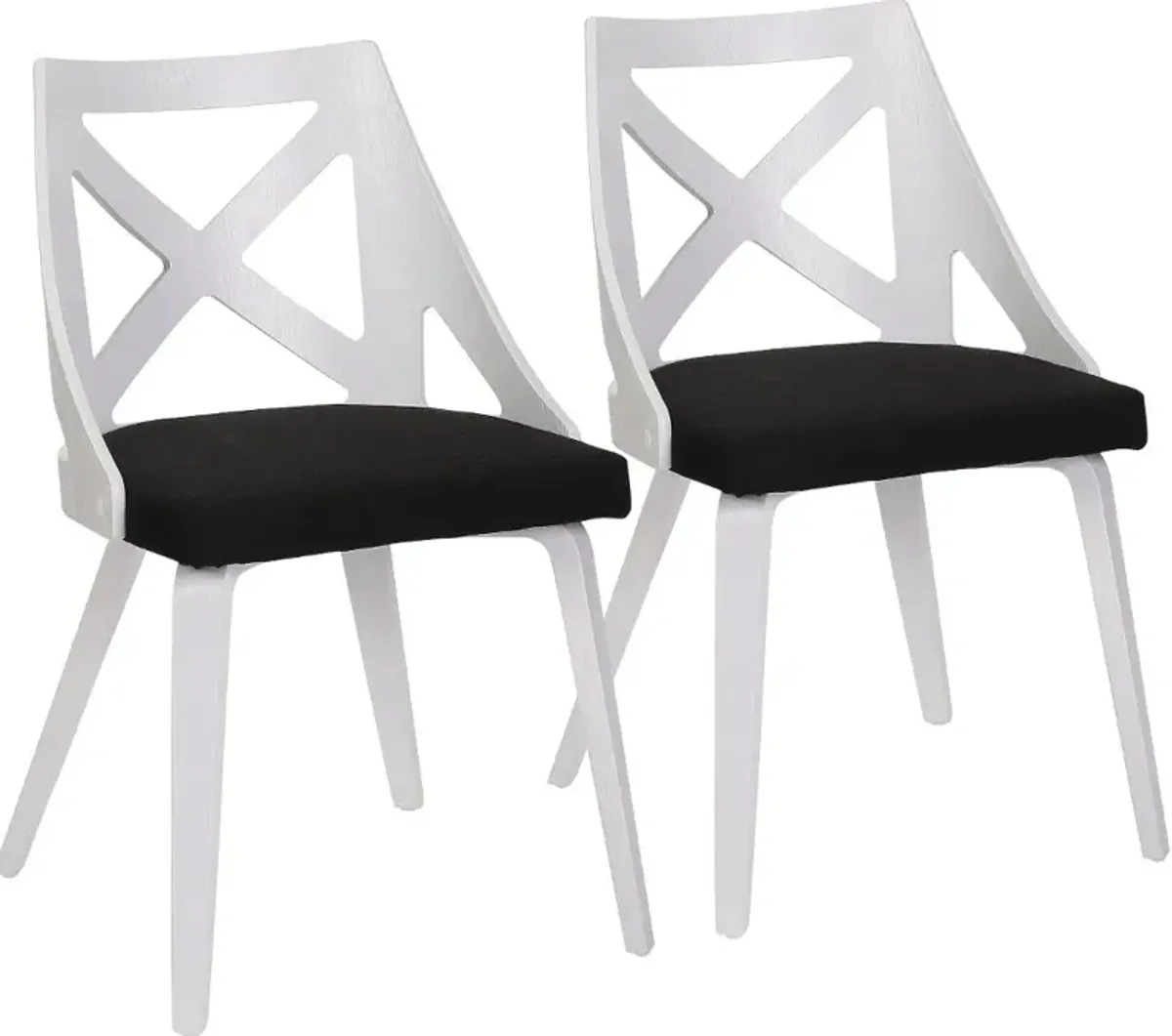 Charlotte White & Charcoal Dining Chairs, Set of 2