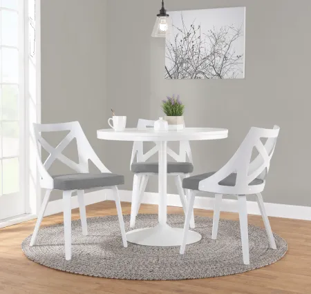 Charlotte White & Light Gray Dining Chairs, Set of 2