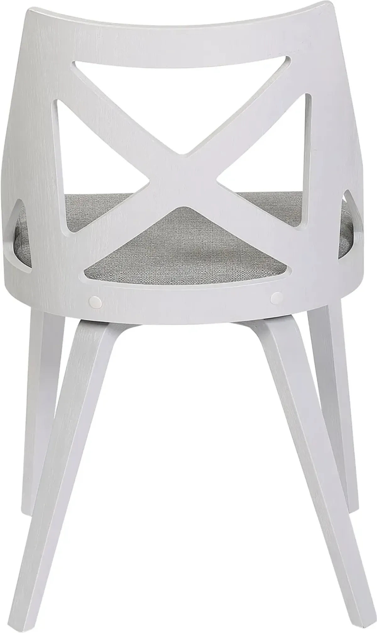 Charlotte White & Light Gray Dining Chairs, Set of 2