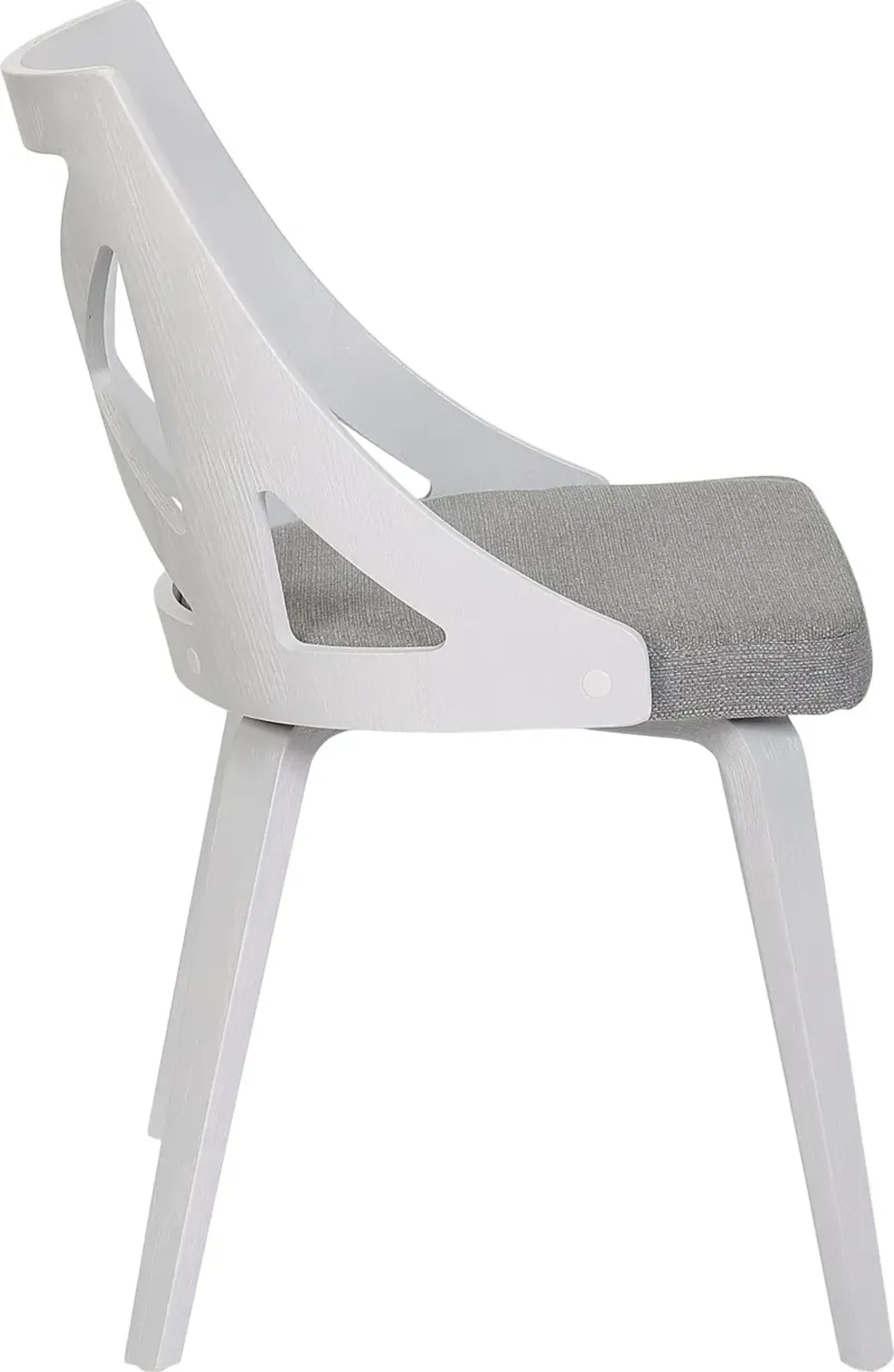 Charlotte White & Light Gray Dining Chairs, Set of 2