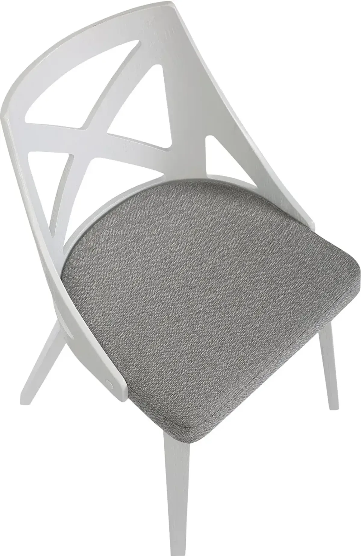 Charlotte White & Light Gray Dining Chairs, Set of 2