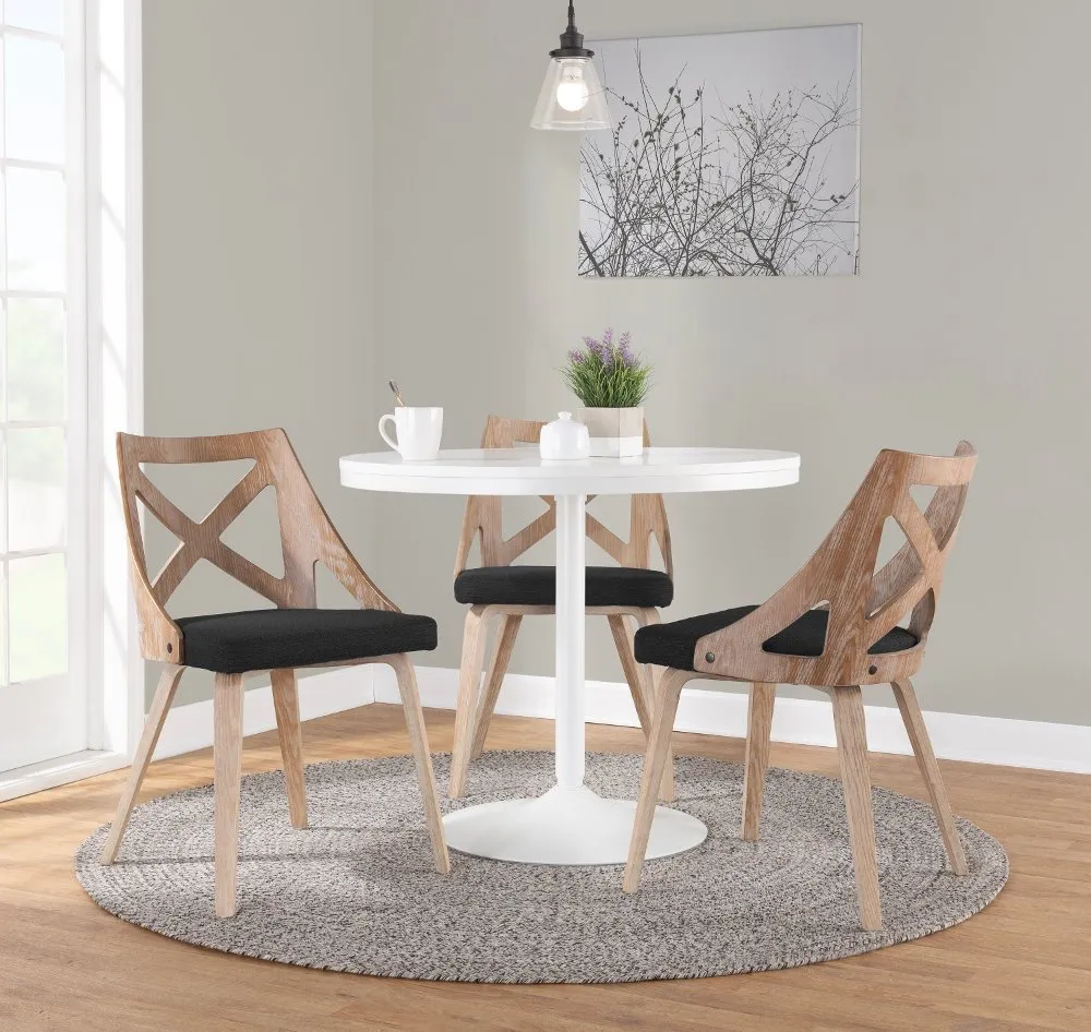 Charlotte Light Brown & Charcoal Dining Chairs, Set of 2