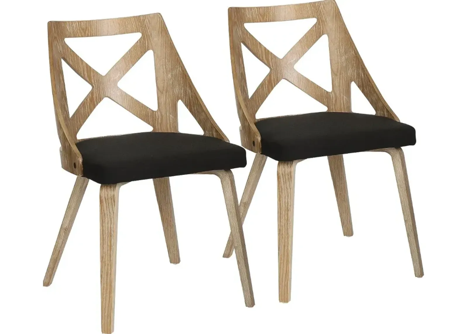 Charlotte Light Brown & Charcoal Dining Chairs, Set of 2