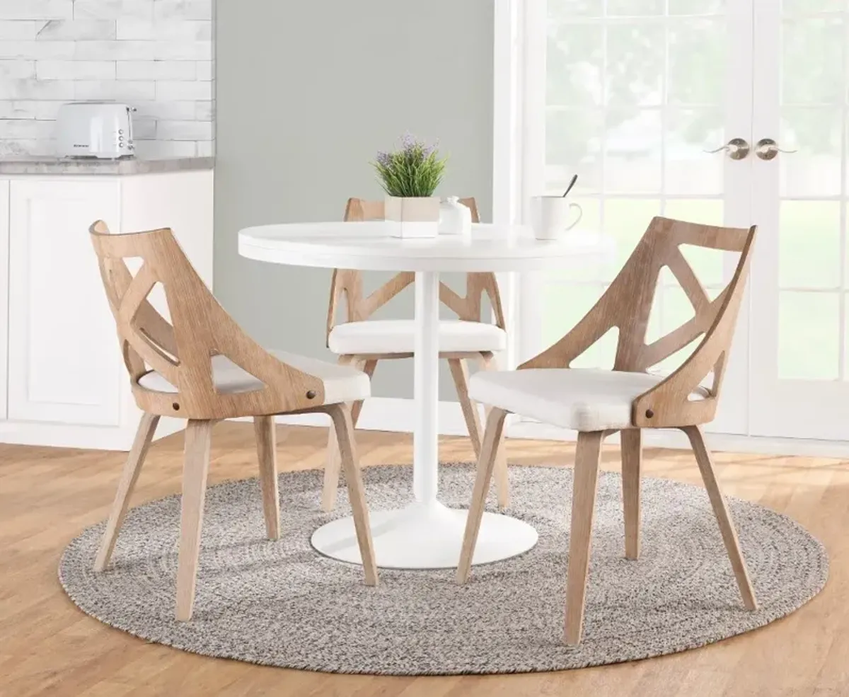 Charlotte Light Brown & Cream Dining Chairs, Set of 2