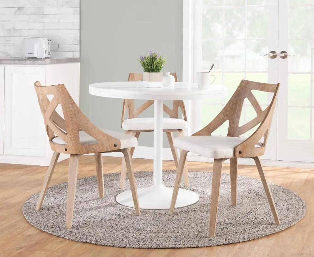 Charlotte Light Brown & Cream Dining Chairs, Set of 2