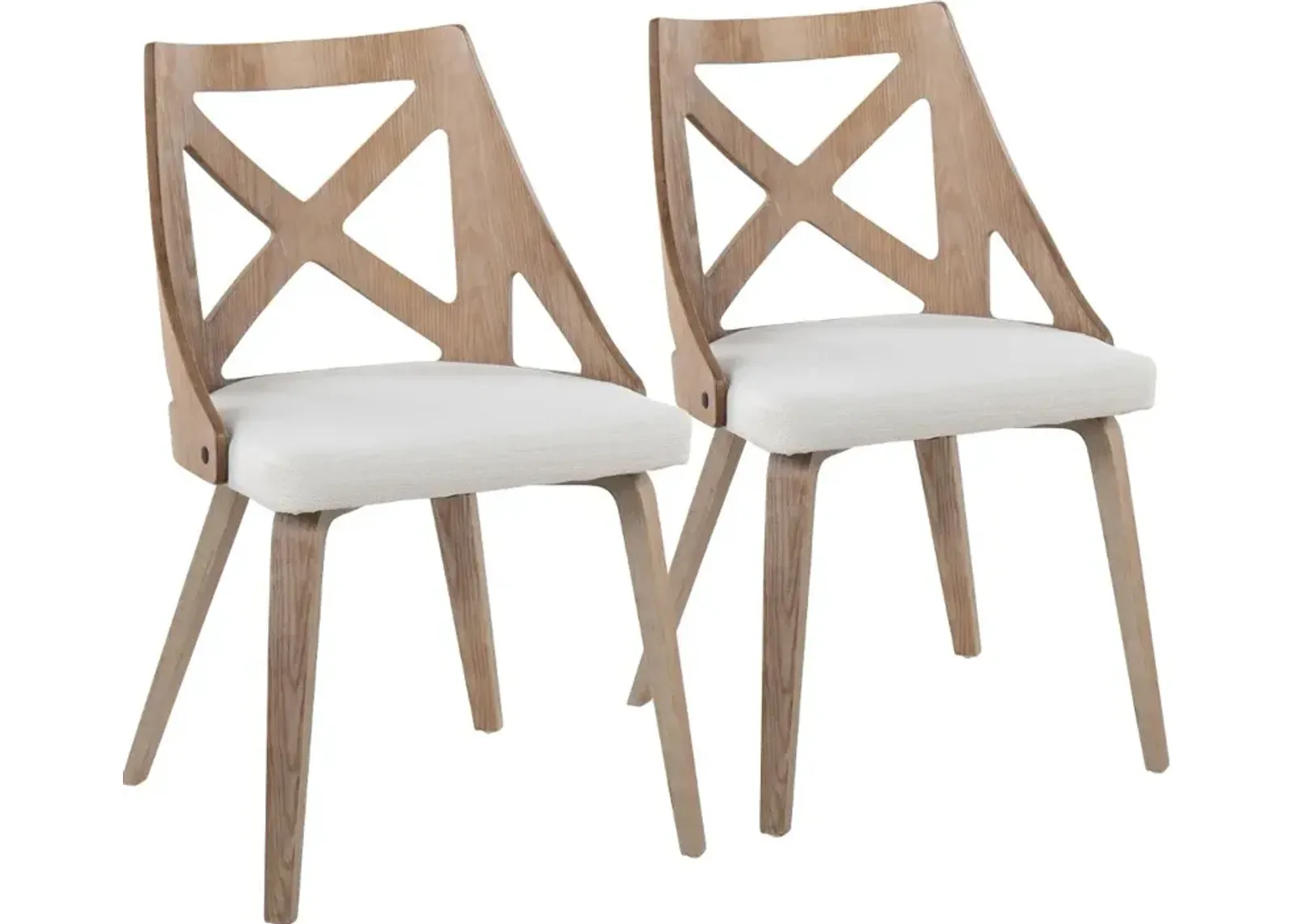 Charlotte Light Brown & Cream Dining Chairs, Set of 2