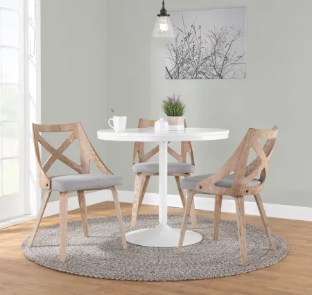 Charlotte Light Brown & Light Gray Dining Chairs, Set of 2