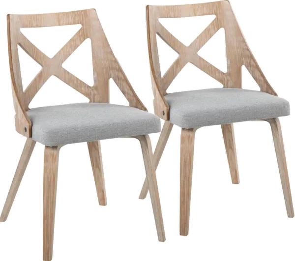 Charlotte Light Brown & Light Gray Dining Chairs, Set of 2