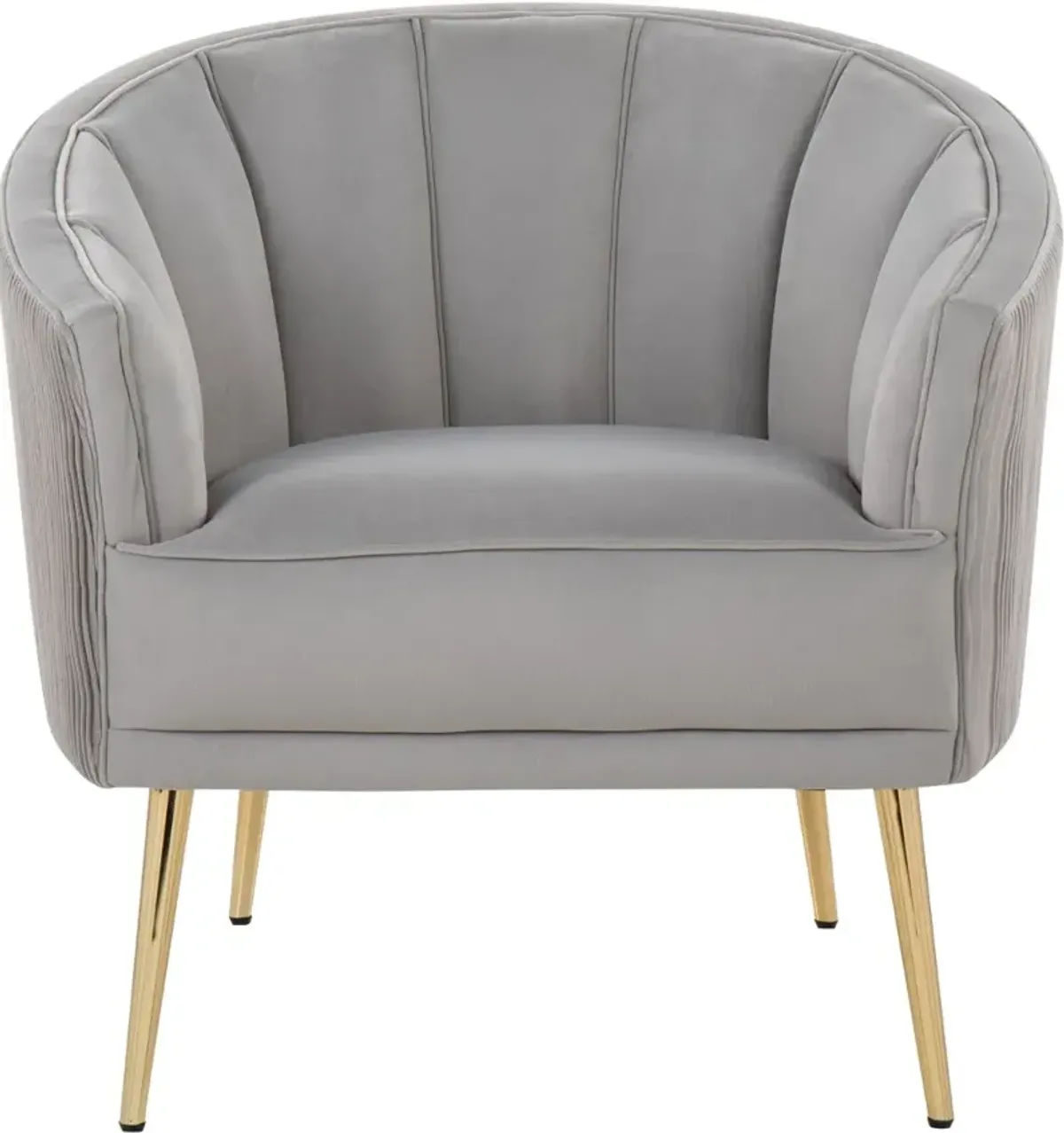 Tania Silver Pleated Waves Glam Accent Chair