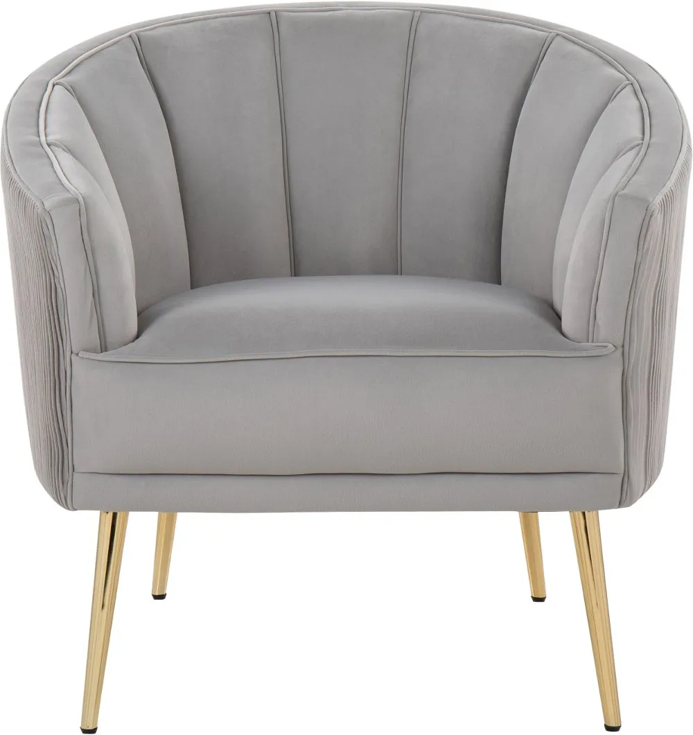 Tania Silver Pleated Waves Glam Accent Chair