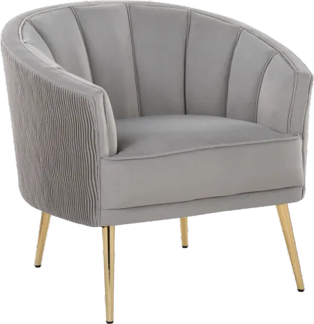 Tania Silver Pleated Waves Glam Accent Chair