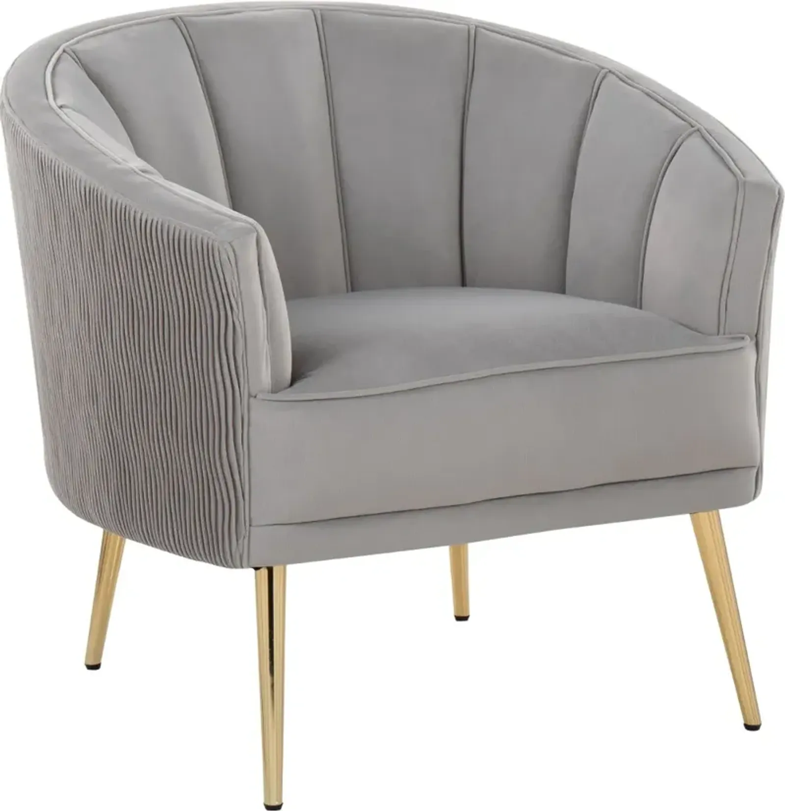 Tania Silver Pleated Waves Glam Accent Chair