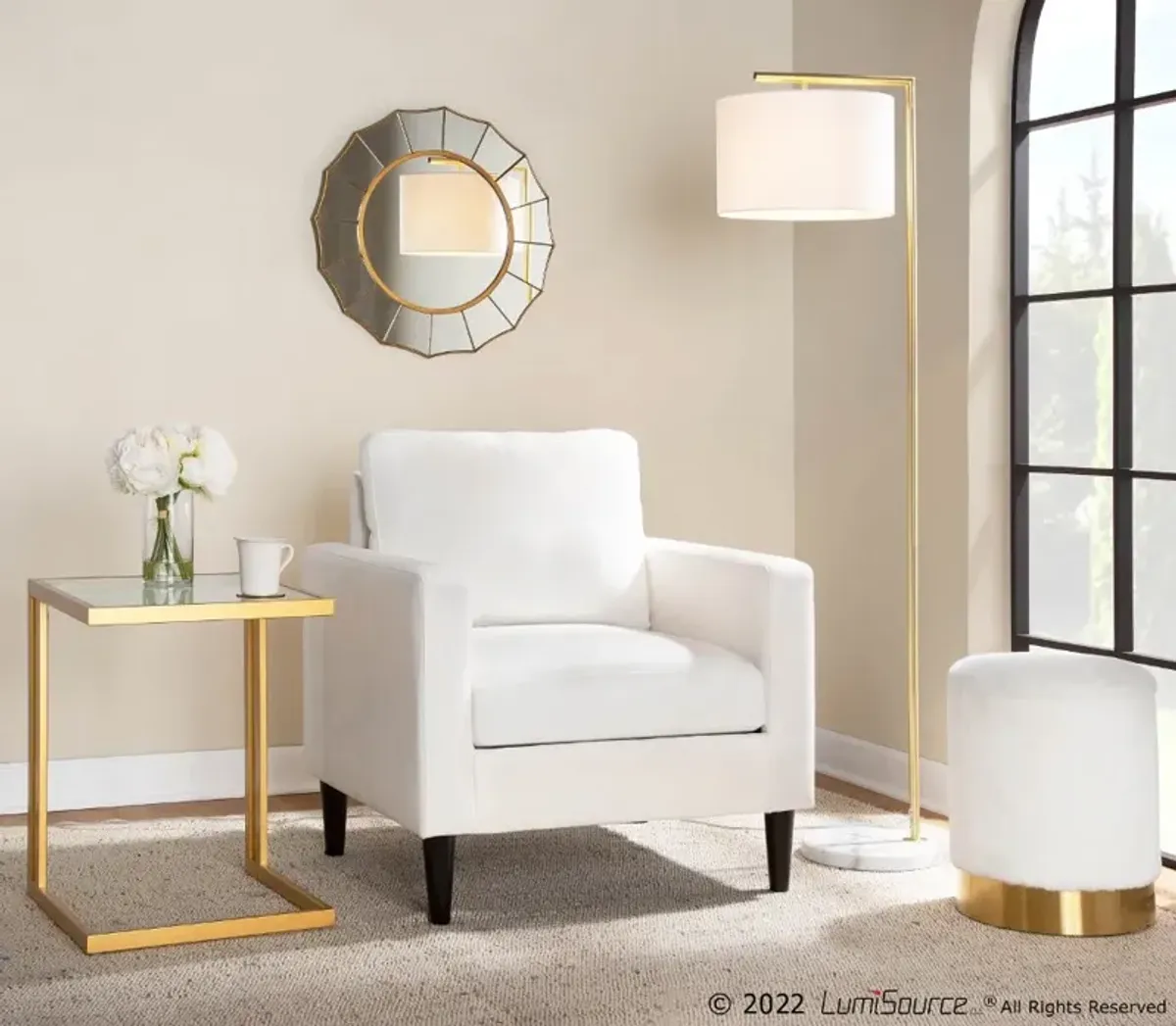 Wendy Contemporary Cream Accent Chair