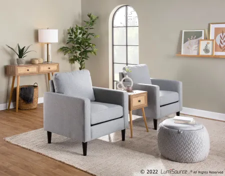 Wendy Contemporary Light Gray Accent Chair