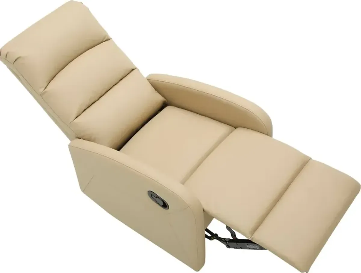 Dormi Beige Faux Leather Manual Recliner