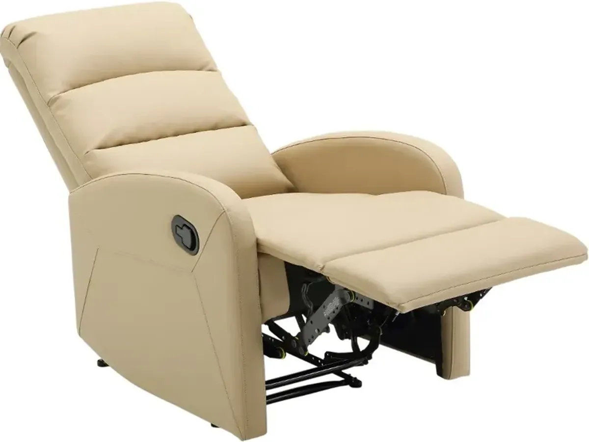 Dormi Beige Faux Leather Manual Recliner