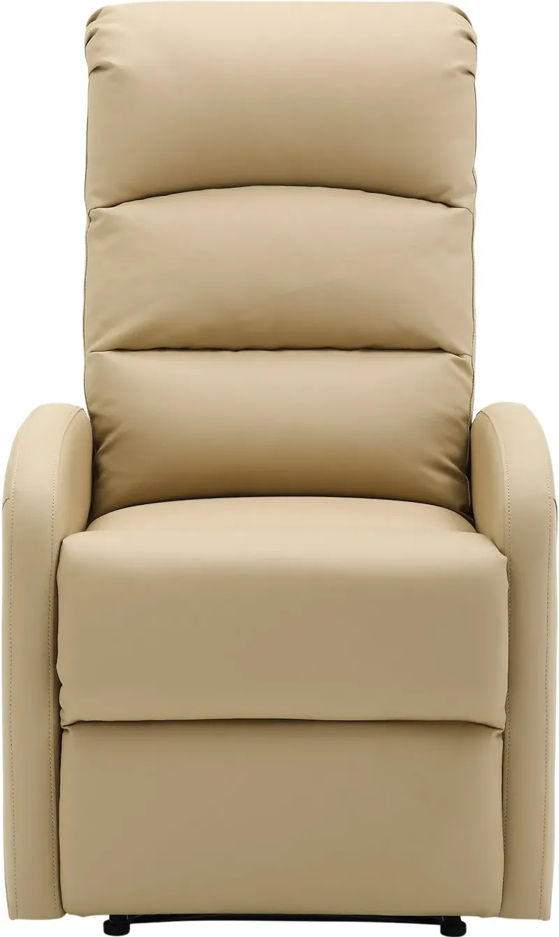 Dormi Beige Faux Leather Manual Recliner