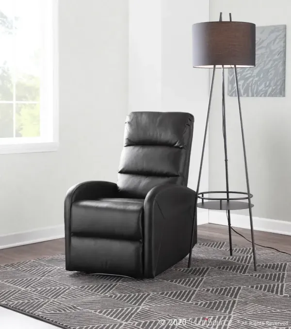 Dormi Black Faux Leather Manual Recliner