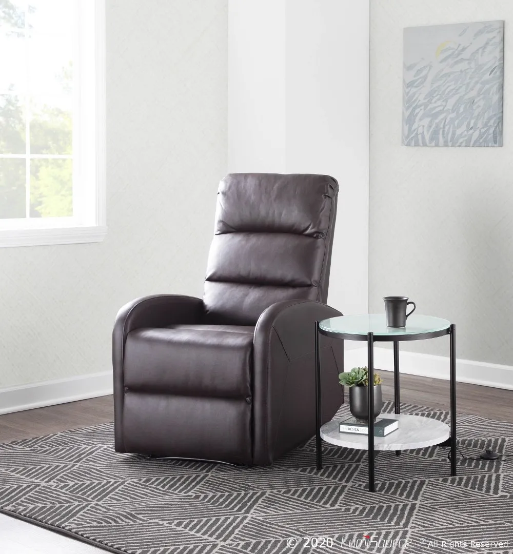 Dormi Brown Faux Leather Manual Recliner