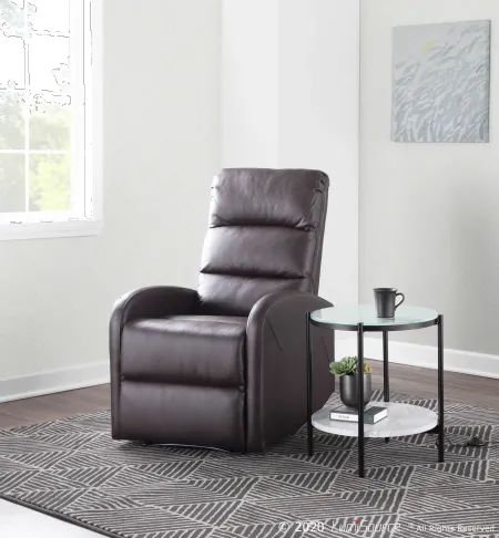 Dormi Brown Faux Leather Manual Recliner