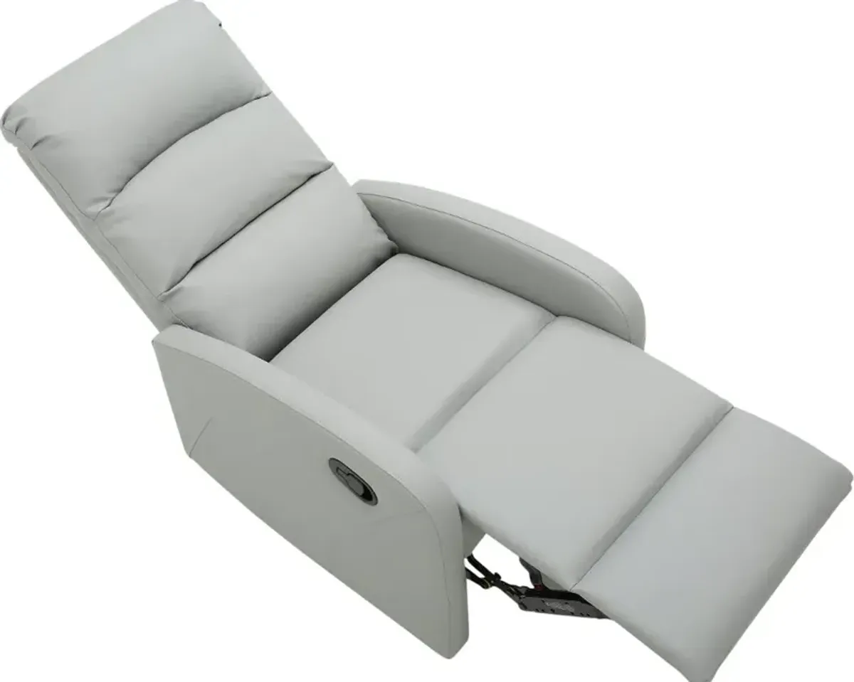 Dormi Light Gray Faux Leather Manual Recliner