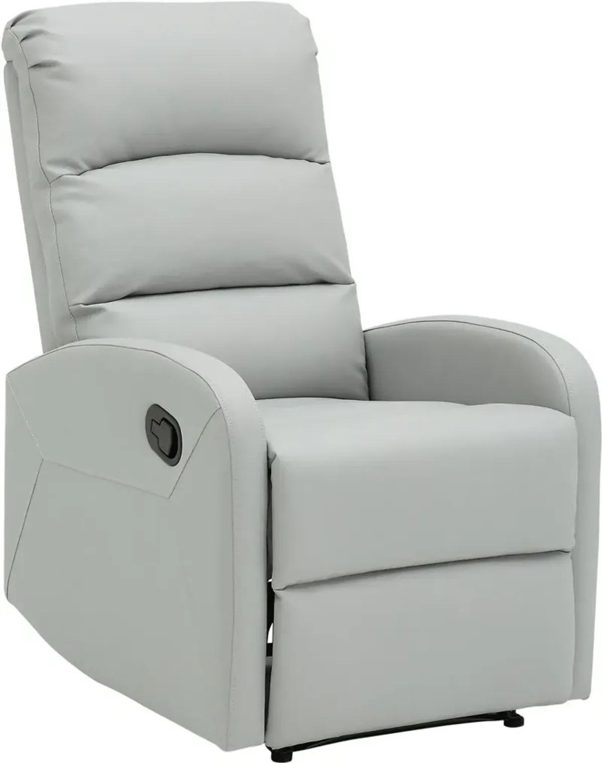 Dormi Light Gray Faux Leather Manual Recliner