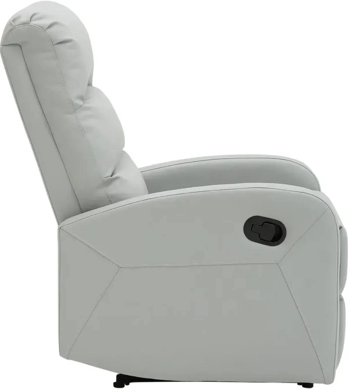 Dormi Light Gray Faux Leather Manual Recliner