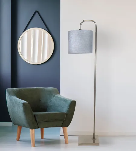 Abel Silver Arched Floor Lamp