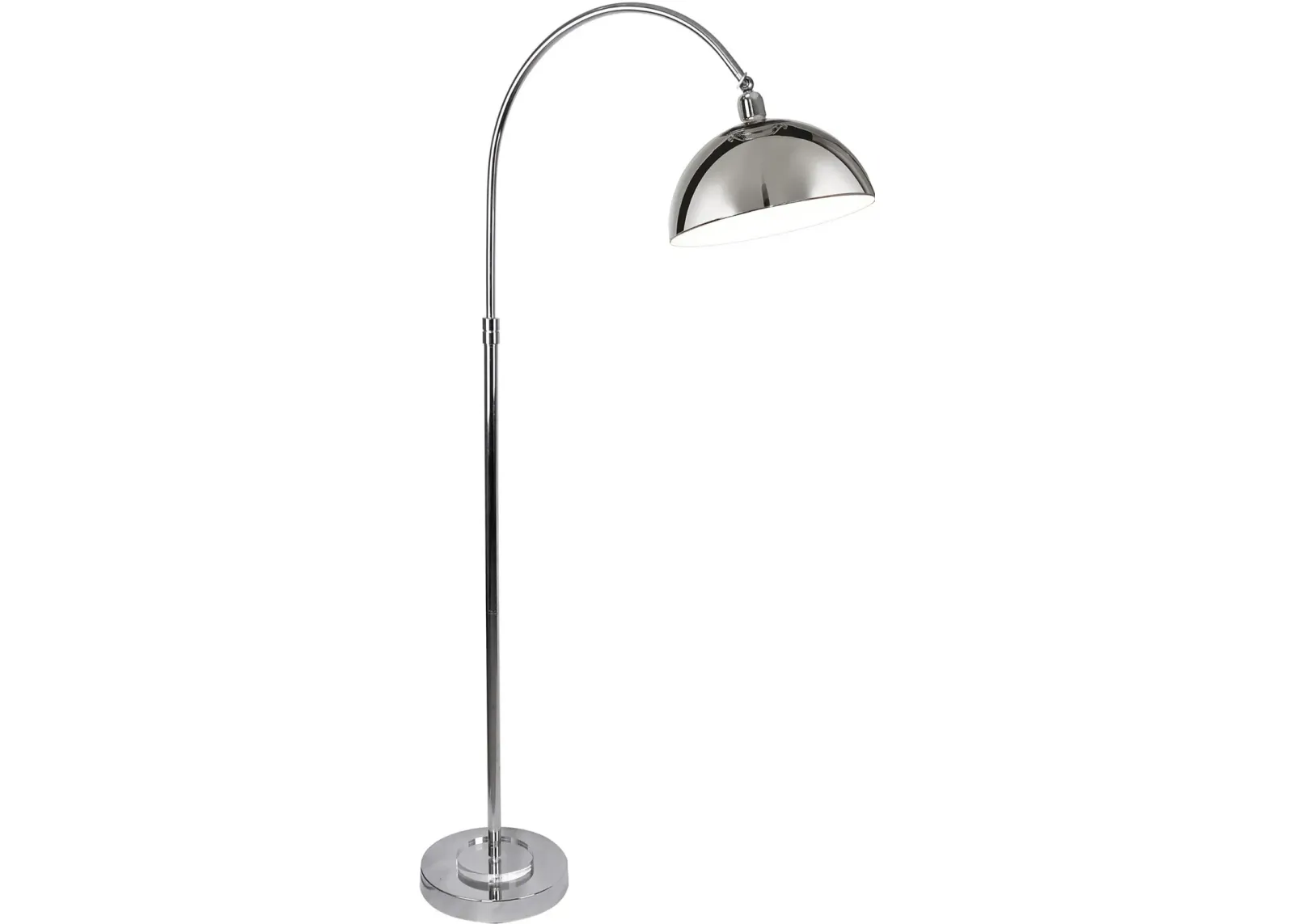 Emery Silver Metal Arched Floor Lamp