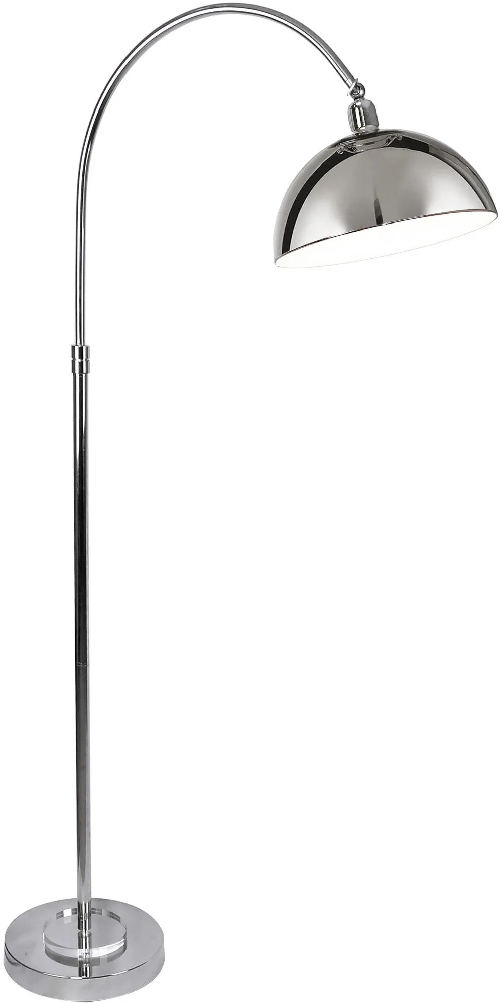 Emery Silver Metal Arched Floor Lamp