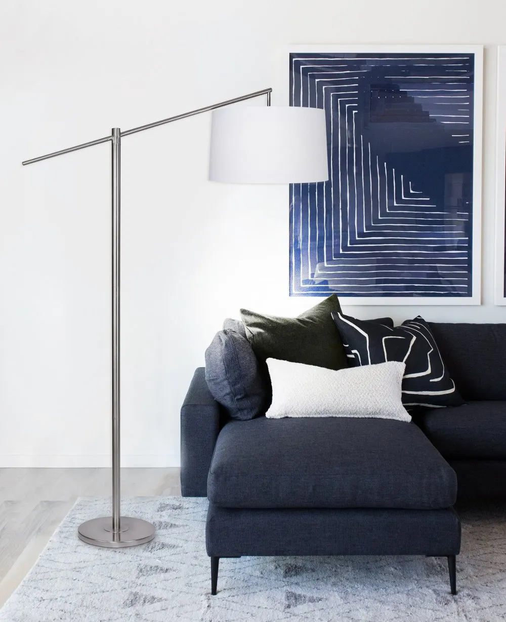 Casper Minimal Nickel Floor Lamp