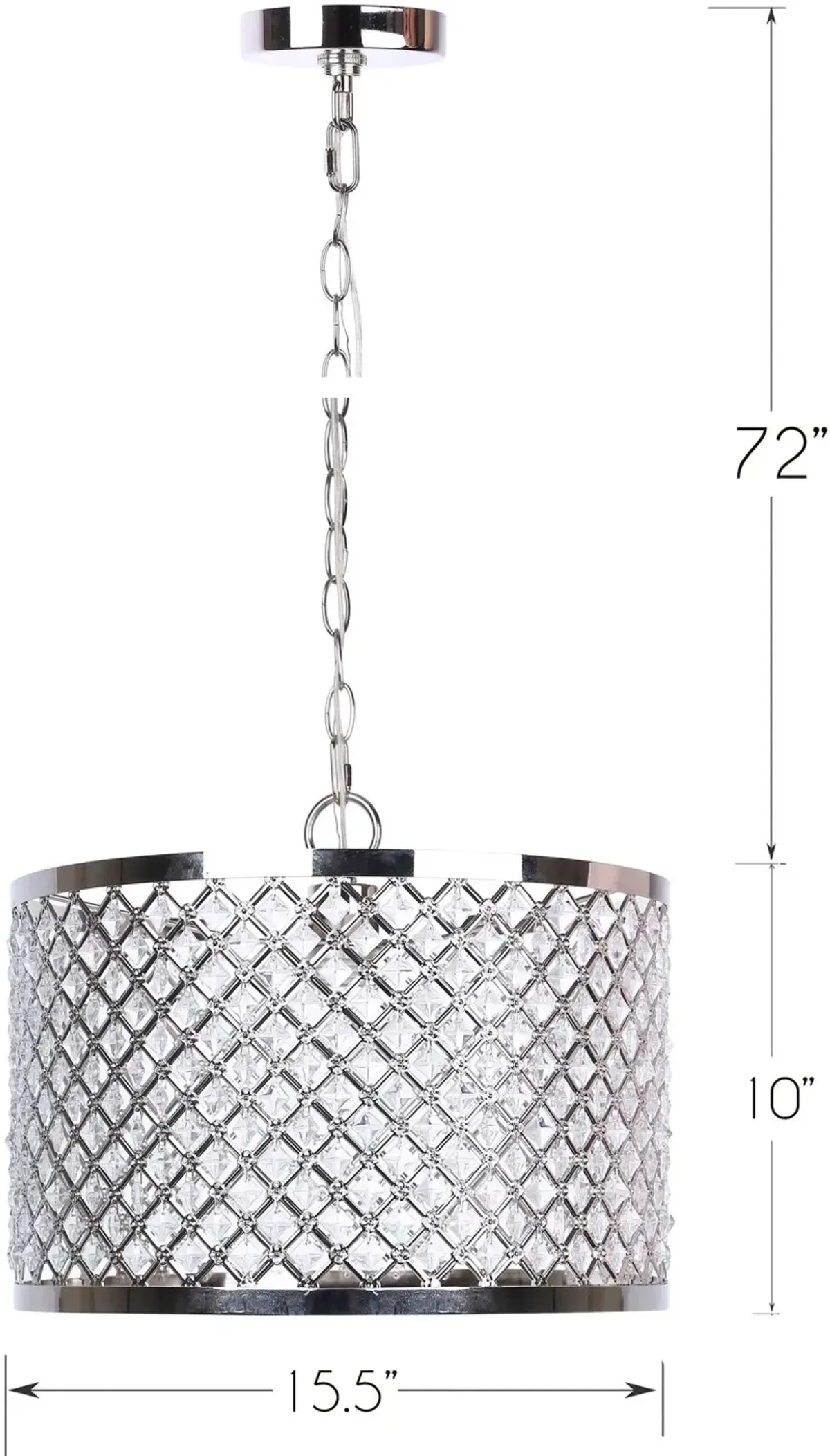 Dangles Polished Nickel Drum Pendant Light