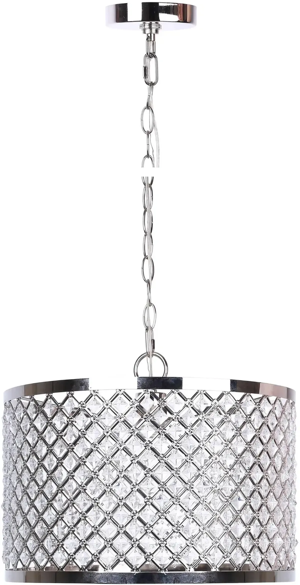 Dangles Polished Nickel Drum Pendant Light