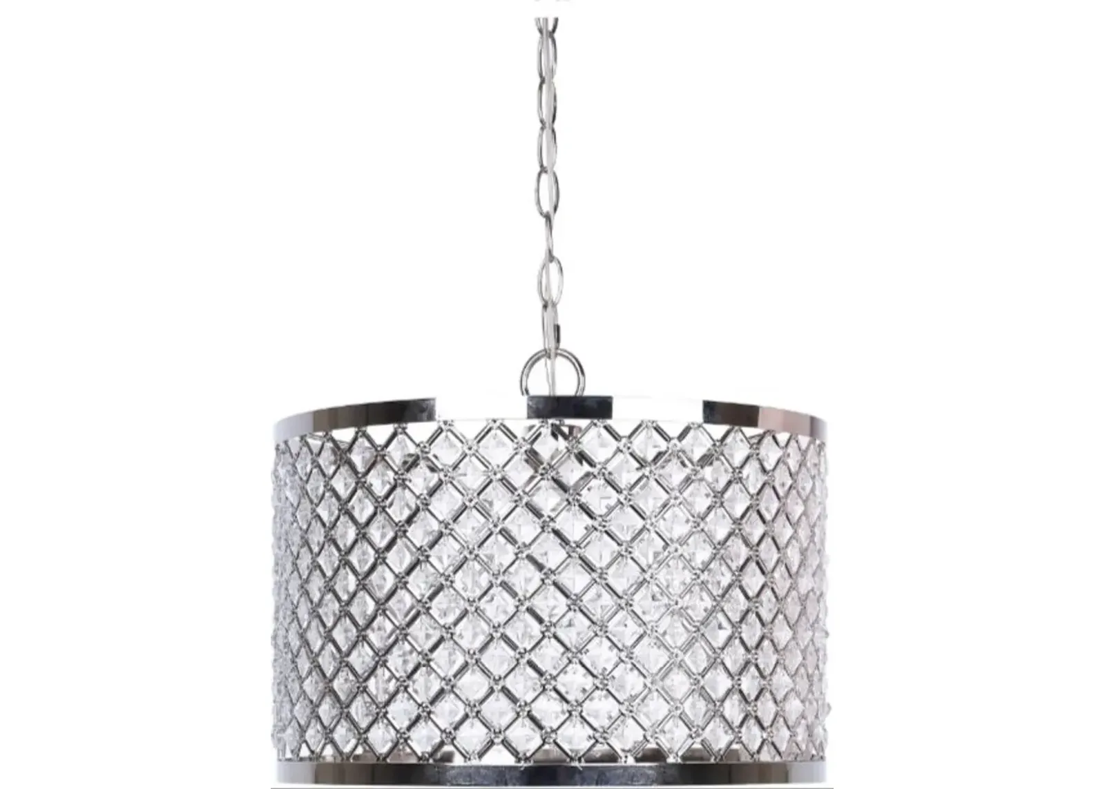 Dangles Polished Nickel Drum Pendant Light