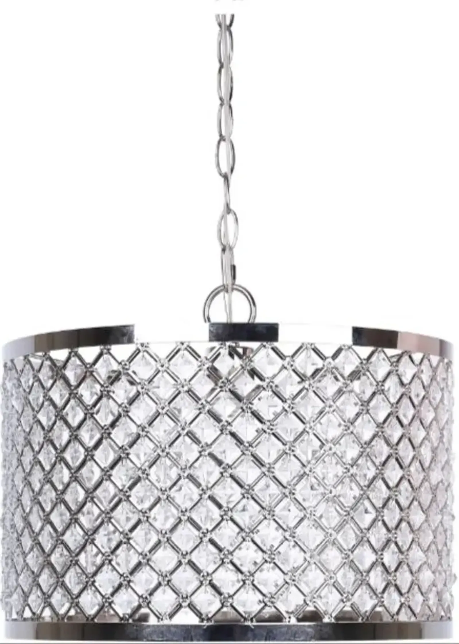 Dangles Polished Nickel Drum Pendant Light