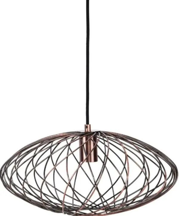 Linx Oval Antique Copper Pendant Lamp