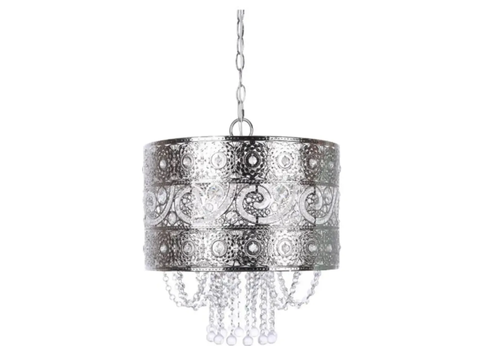 Tangier Nickel Pendant Light with Crystal Dangles